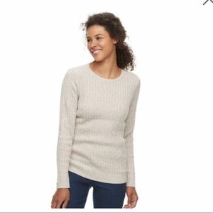 NWOT croft and barrow beige crew neck sweater